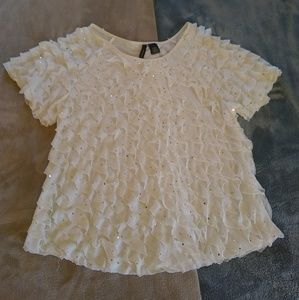 (5/$20) Off white sparkle blouse